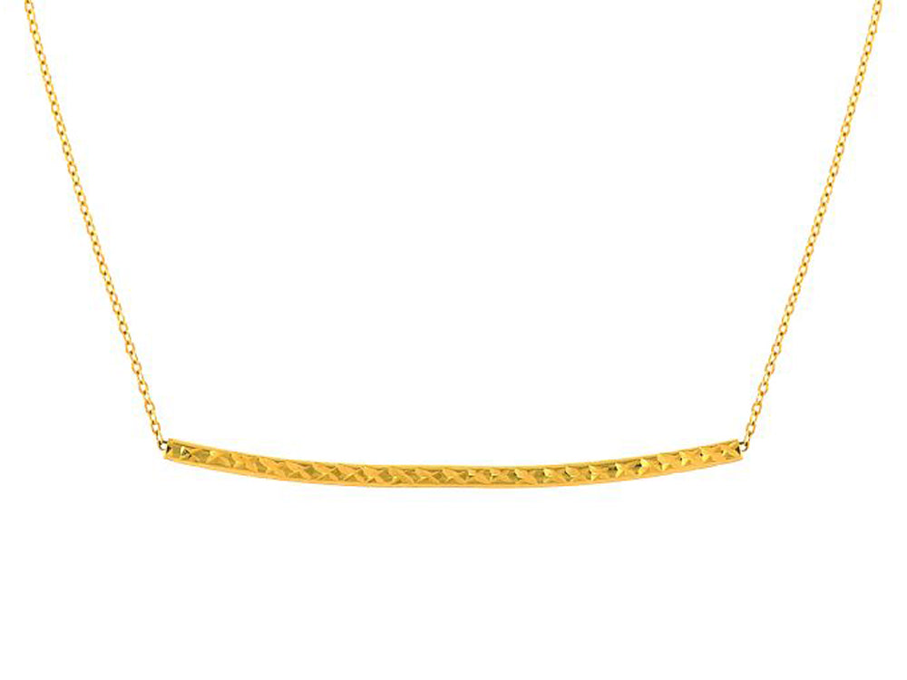 Finejewelers 14k Yellow Gold Double Center Curved Bar on Link Necklace