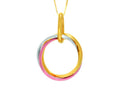 Finejewelers 14k Rose, Yellow and White Gold Shiny 3-Open Ring Pendant Necklace