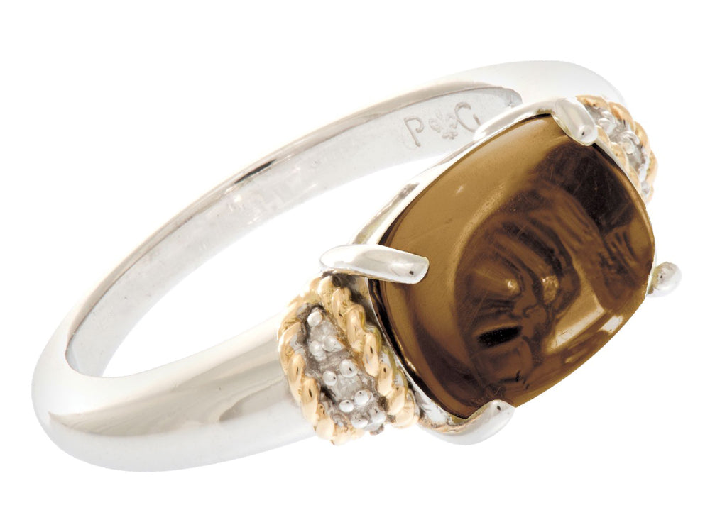 Phillip Gavriel Smoky Quartz Ring with Rough Diamonds