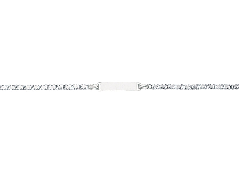 Finejewelers 14k White Gold Shiny Heart Link ID Bracelet