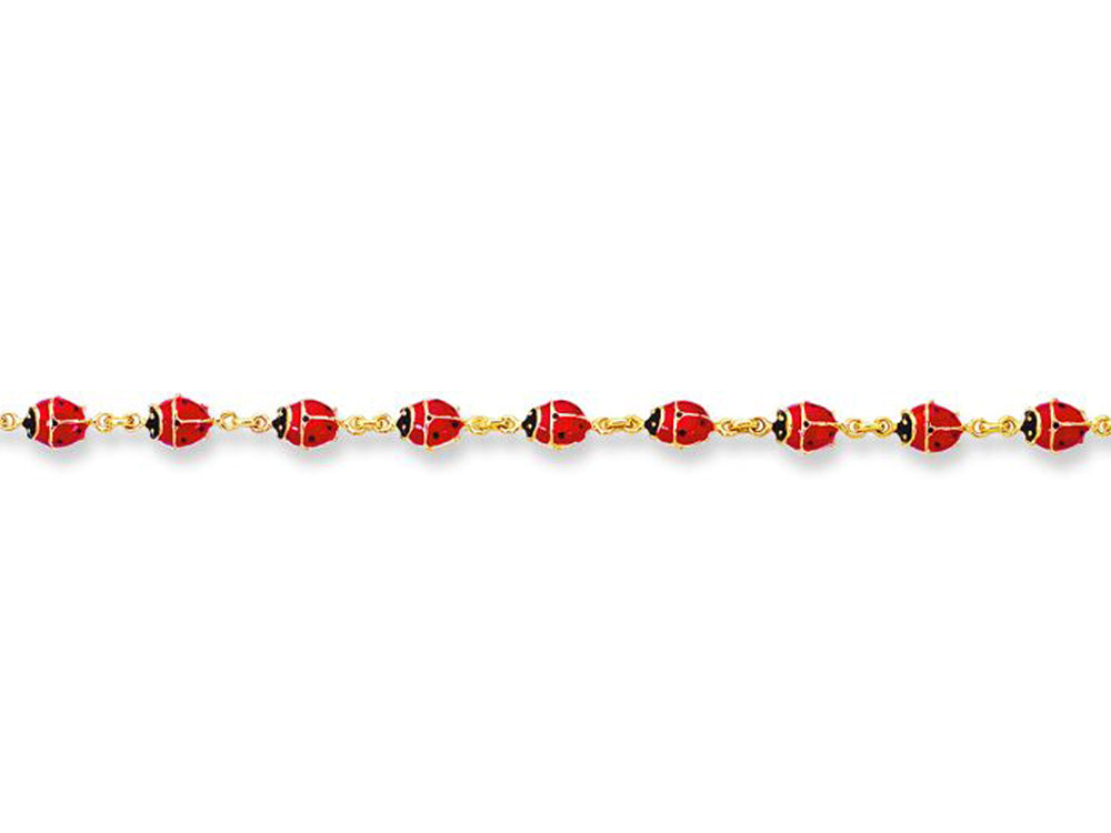 Finejewelers 14k Yellow Gold Shiny Enamel Ladybug Fancy Bracelet