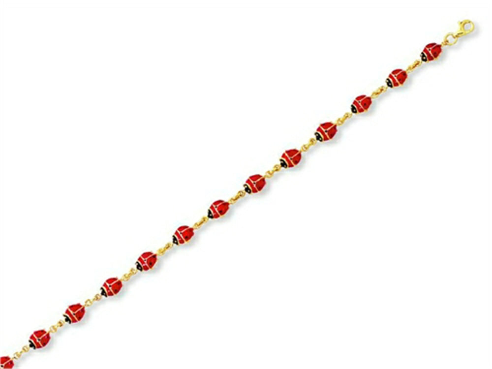 Finejewelers 14k Yellow Gold Shiny Enamel Ladybug Fancy Bracelet