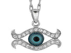 Finejewelers Sterling Silver 18 Inch Evil Eye Pendant Necklace