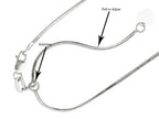 Finejewelers Ruthenium Plated 22 Adjustable Octagonal Snake Chain Necklace Lobster Clasp and Heart