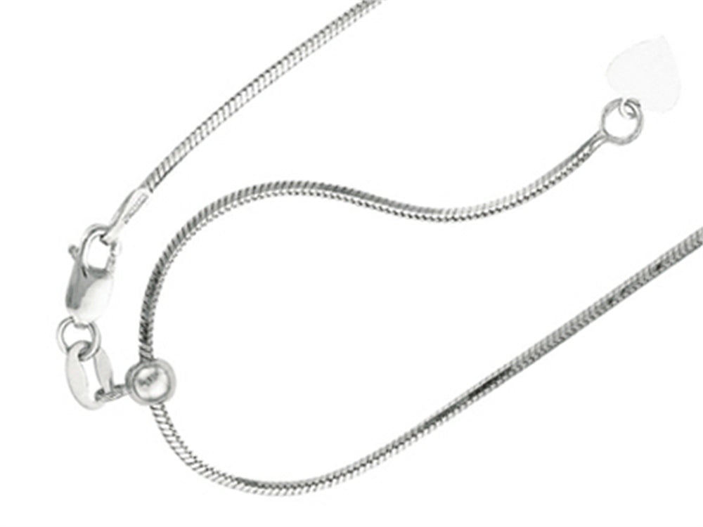 Finejewelers Ruthenium Plated 22 Adjustable Octagonal Snake Chain Necklace Lobster Clasp and Heart