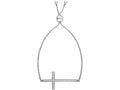 Finejewelers Rhodium Finish Sterling Silver 9.25 Inch Friendship Adjustable Bracelet Cross and Draw String Clasp