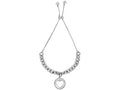 Finejewelers Rhodium Finish Sterling Silver 9.25 Inch Adjustable Friendship Bracelet Heart and Draw String Clasp