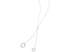 Finejewelers Rhodium Sterling Silver 27 Inch Octogon Box Friendship Adjustable Necklace Laser Double Ring
