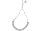 Finejewelers Rhodium Finish Sterling Silver 9.25 Inch Cordette Adjustable Friendship Bracelet Draw String Clasp