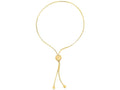 Finejewelers 14k Yellow Gold 9.25 Inch Snake Lariat Friendship Adjustable Bracelet 7mm Heart Draw String Clasp