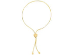 Finejewelers 14k Yellow Gold 9.25 Inch Snake Lariat Friendship Adjustable Bracelet 7mm Heart Draw String Clasp
