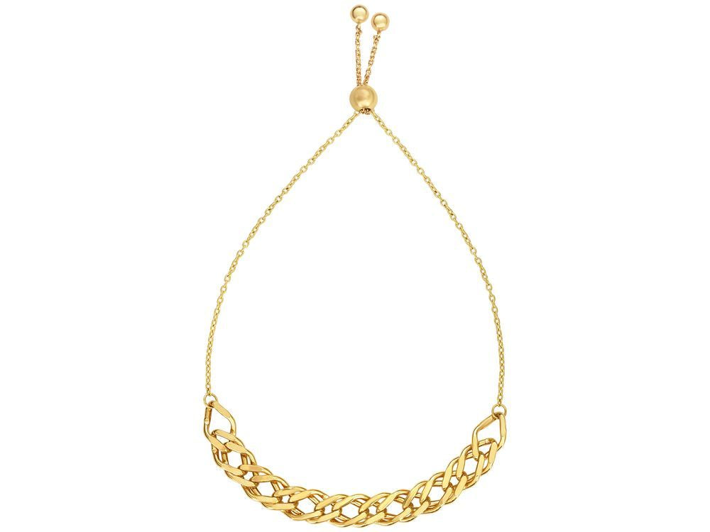 Finejewelers 14k Yellow Gold 9.25 Inch Fancy Adjustable Friendship Bracelet Draw String Clasp