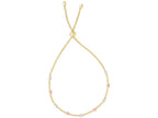 Finejewelers 14k Tri Color Gold 9.25 Inch Station Bead On Yellow Friendship Adjustable Bracelet Draw String Clasp