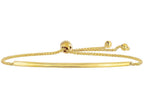 Finejewelers 14k Yellow Gold 9.25 Inch Curve Bar 0.8mm Wheat Chain Friendship Adjustable Bracelet Draw String Clasp