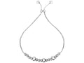 Finejewelers Sterling Silver 9.25 Inch Rhodium Matt Bead Friendship Adjustable Bracelet Draw String Clasp