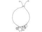 Finejewelers Sterling Silver 9.25 Inch Star Moon 3 Round Disk Charms Friendship Adjustable Bracelet Draw String Clasp