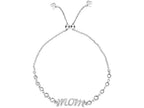 Finejewelers Sterling Silver 9.25 Inch Bead Stations Mom Charm Friendship Adjustable Bracelet Draw String Clasp