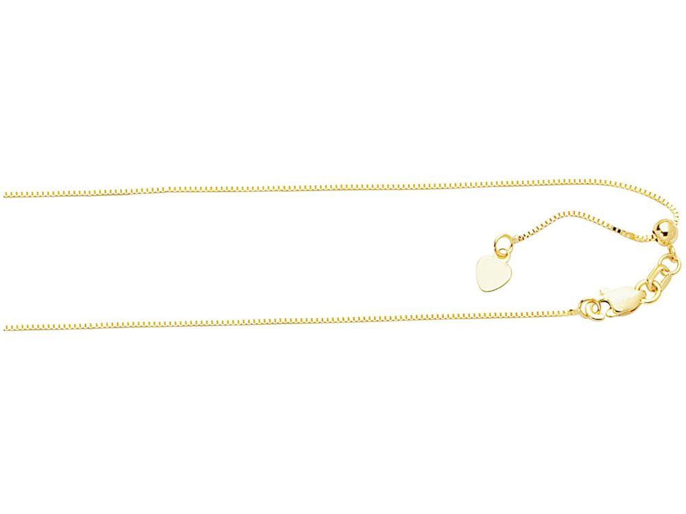 Finejewelers 10 Kt Yellow Gold 10k 22 Inch 0.85mm Classic Adjustable Box Chain Necklace Lobster Clasp