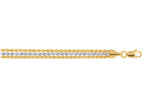 Finejewelers 10 Kt White Gold 10k 7.25 Inch Triple Strand Rope Chain Ladies Fancy Bracelet Lobster Clasp