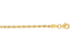 Finejewelers 10 Kt Yellow Gold 10k 7 Inch 2.50mm Solid Bright Cut Royal Rope Chain Bracelet Lobster Clasp