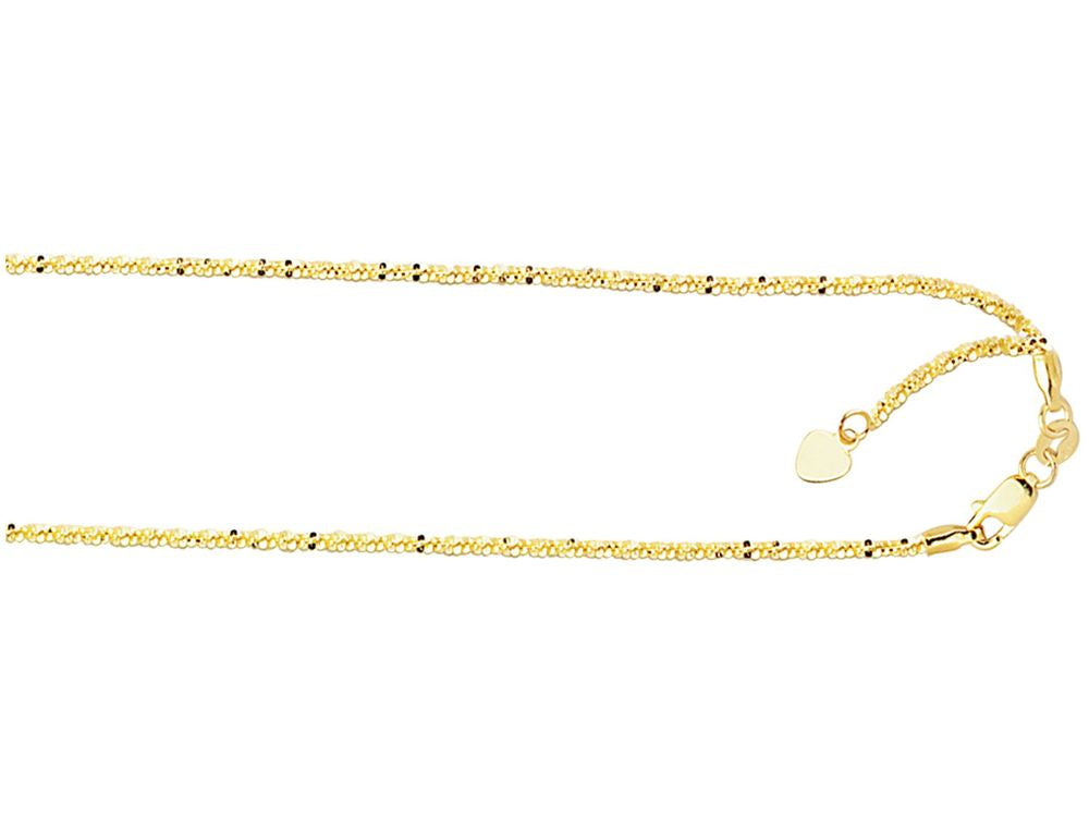 Finejewelers 10 Kt Yellow Gold 10k 22 Inch 1.50mm Adjustable Sparkle Chain Necklace Lobster Clasp