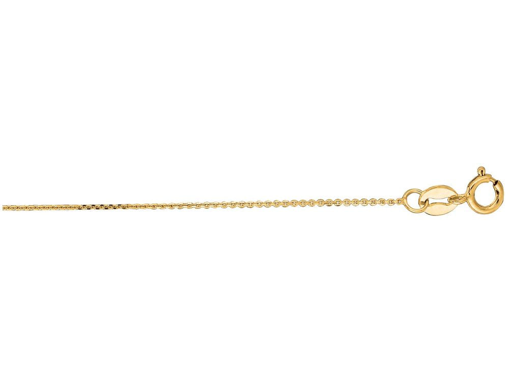Finejewelers 10 Kt Yellow Gold 10k 16 Inch 0.8mm Bright Cut Cable Chain Necklace With Lobster Clasp