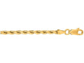 Finejewelers 10 Kt Yellow Gold 10k 7 Inch 3.5mm Solid Bright Cut Royal Rope Chain Bracelet Lobster Clasp