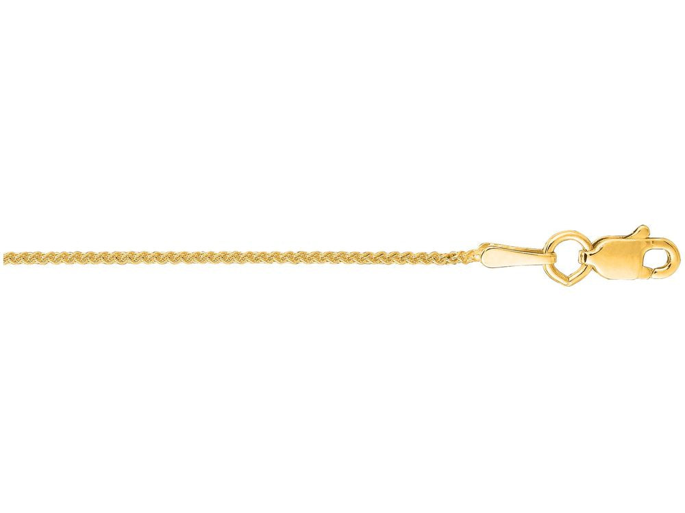 Finejewelers 10 Kt Yellow Gold 10k 16 Inch 1.0mm Bright Cut Round Wheat Chain Necklace With Lobster Clasp