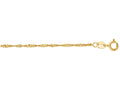 Finejewelers 10 Kt Yellow Gold 10k 7 Inch 1.5mm Bright Cut Singapore Chain Bracelet Spring Ring Clasp