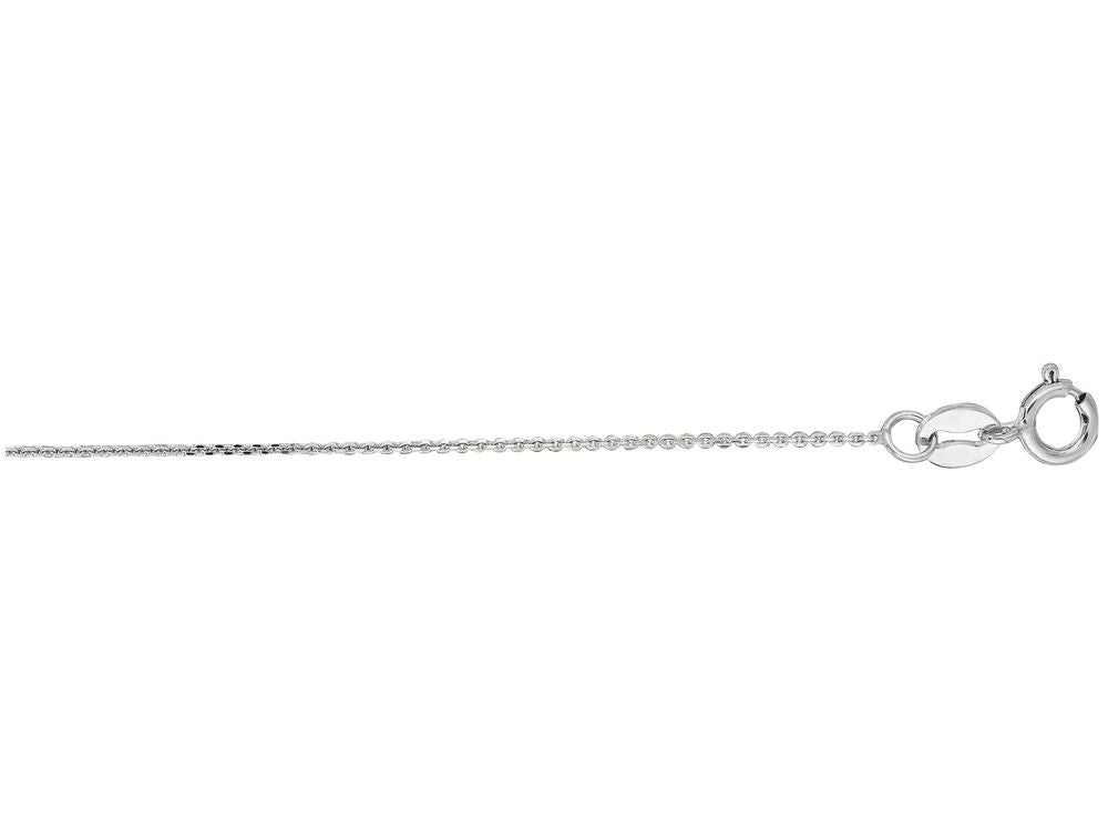 Finejewelers 10 Kt White Gold 10k 16 Inch 0.8mm Bright Cut Cable Chain Necklace With Lobster Clasp