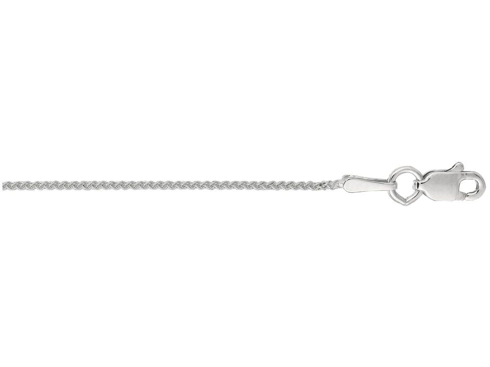 Finejewelers 10 Kt White Gold 10k 16 Inch 1.0mm Bright Cut Round Wheat Chain Necklace With Lobster Clasp