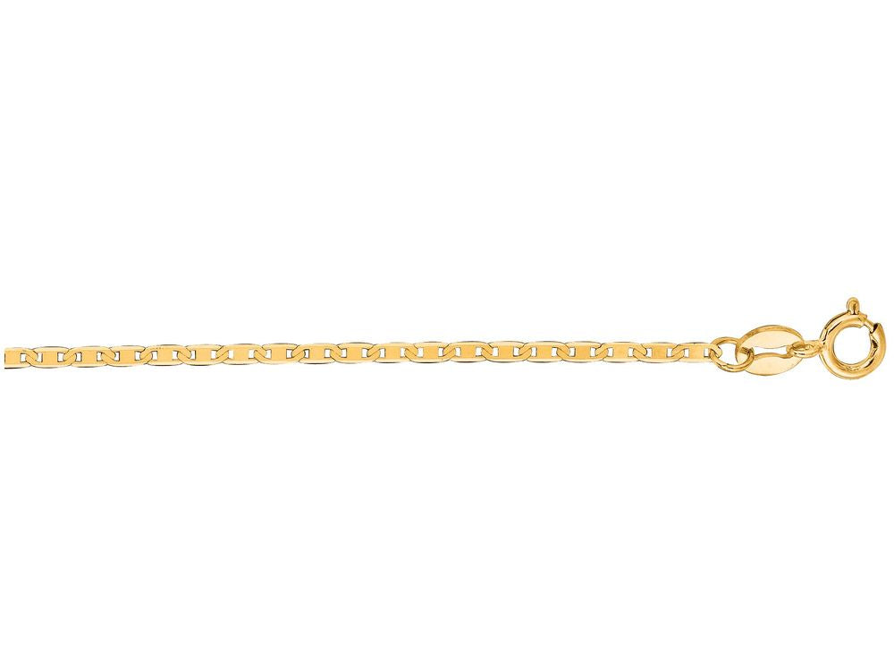 Finejewelers 10 Kt Yellow Gold 10k 7 Inch 1.20mm Mariner Link Chain Bracelet Spring Ring Clasp