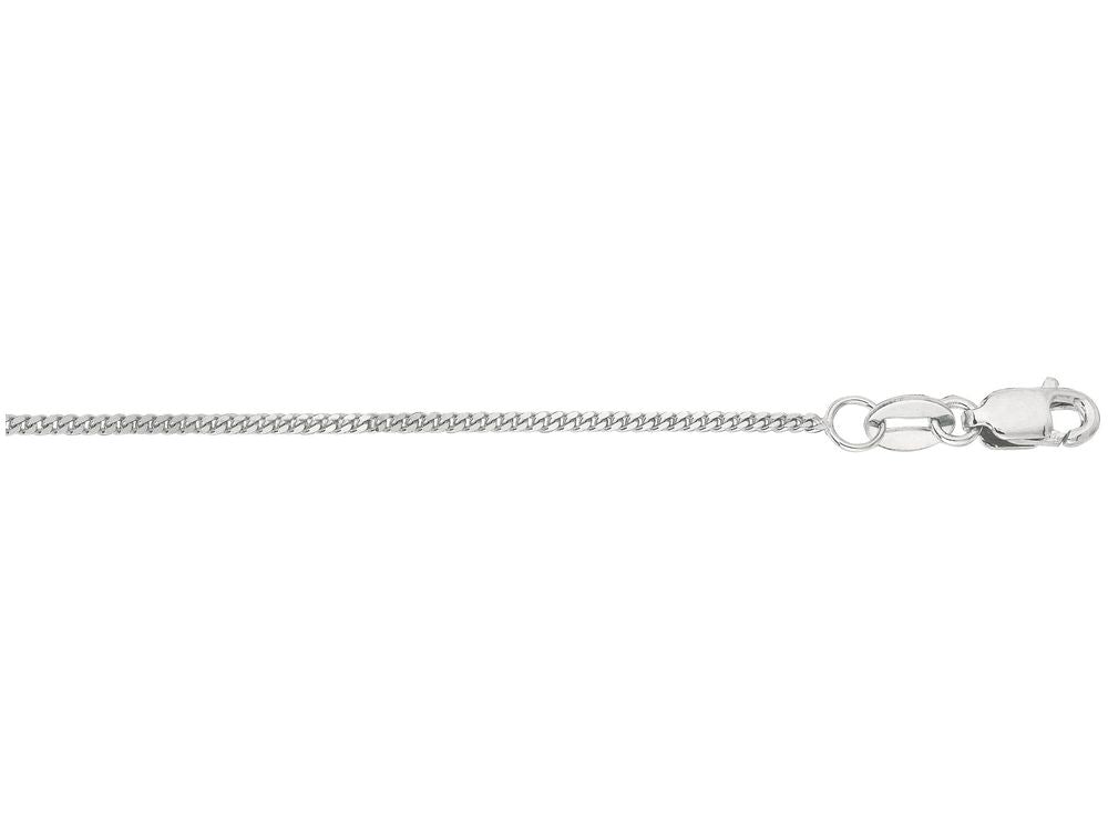 Finejewelers 10 Kt White Gold 10k 16 Inch 1.0mm Bright Cut Gourmette Chain Necklace With Lobster Clasp