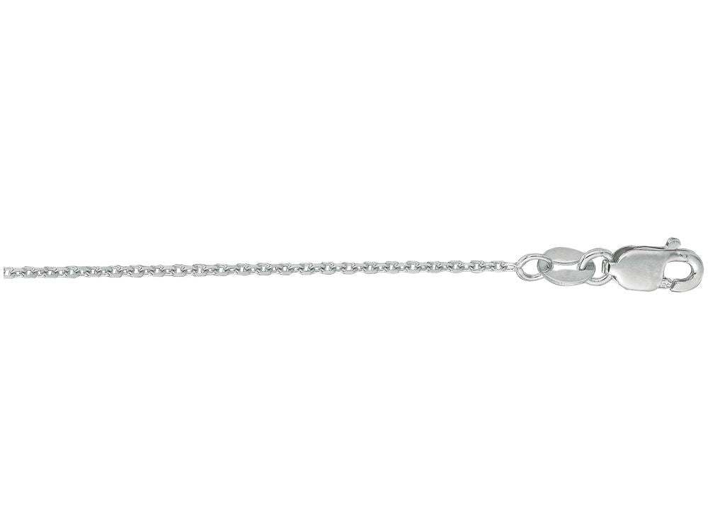 Finejewelers 10 Kt White Gold 10k 16 Inch 1.1mm Bright Cut Cable Chain Necklace With Lobster Clasp