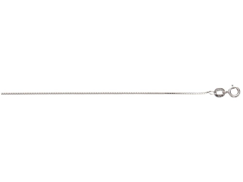 Finejewelers 10 Kt White Gold 10k 16 Inch 0.6mm Box Chain Necklace With Spring Ring Clasp