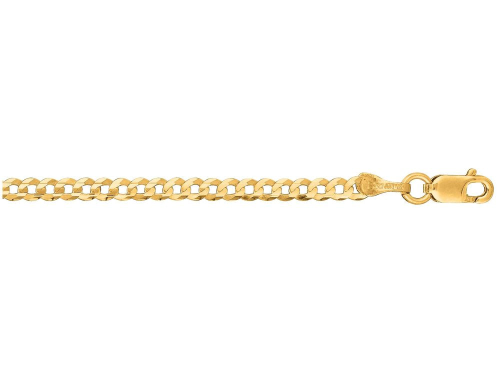 Finejewelers 10 Kt Yellow Gold 10k 18 Inch 2.8mm Bright Cut Comfort Curb Chain Necklace Lobster Clasp