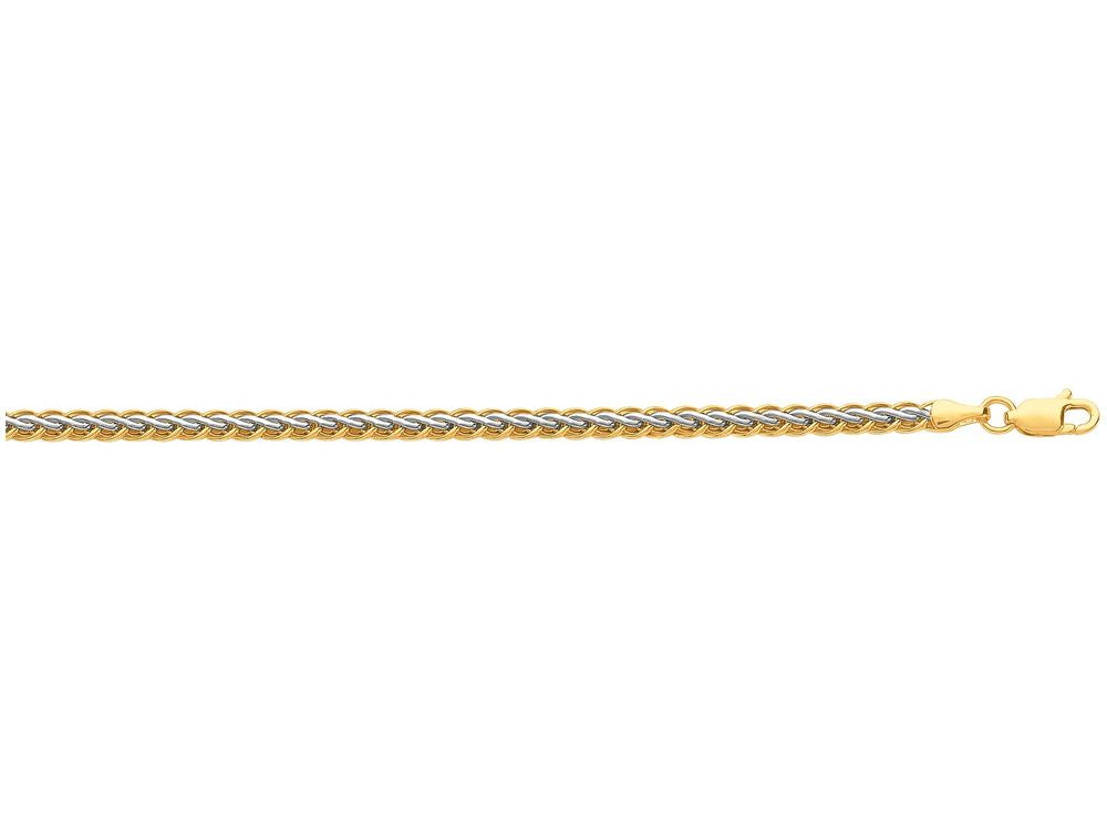 Finejewelers 10 Kt White Gold 10k 7.25 Inch Flat Wheat Chain Ladies Fancy Bracelet With Lobster Clasp