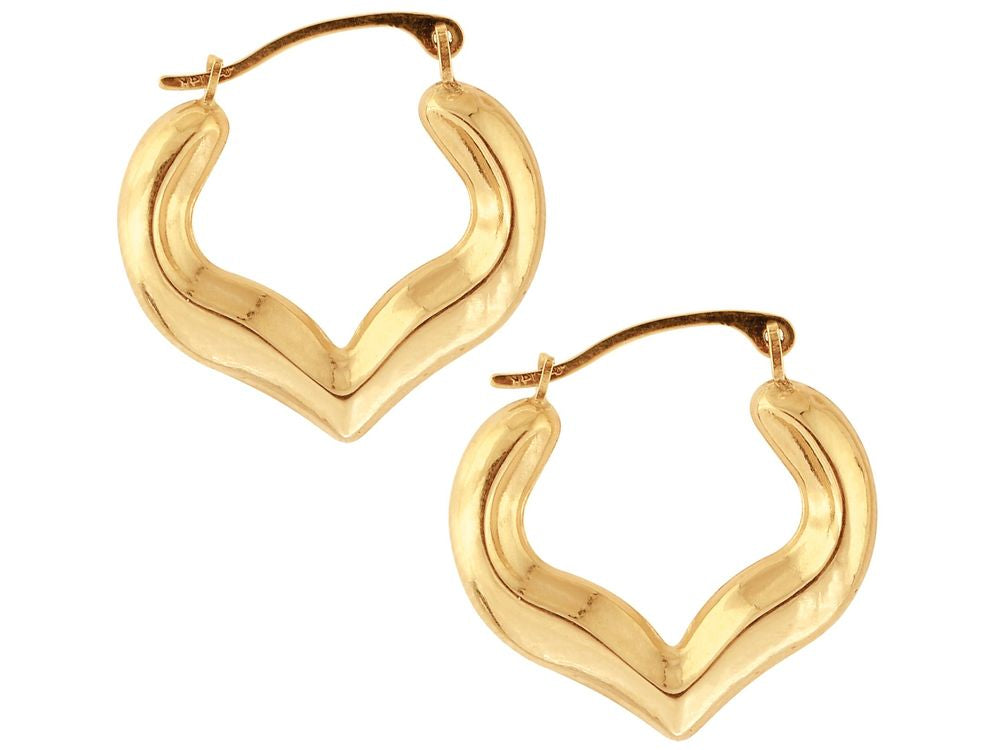Finejewelers 10 Kt Yellow Gold 10k Heart Shape Fancy Hoop Earring