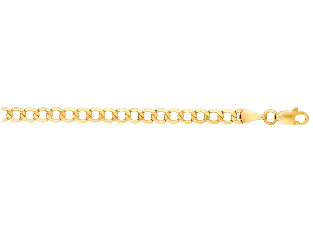 Finejewelers 10 Kt Yellow Gold 10k 18 Inch 4.40mm Bright Cut Curb Lite Chain Necklace With Lobster Clasp