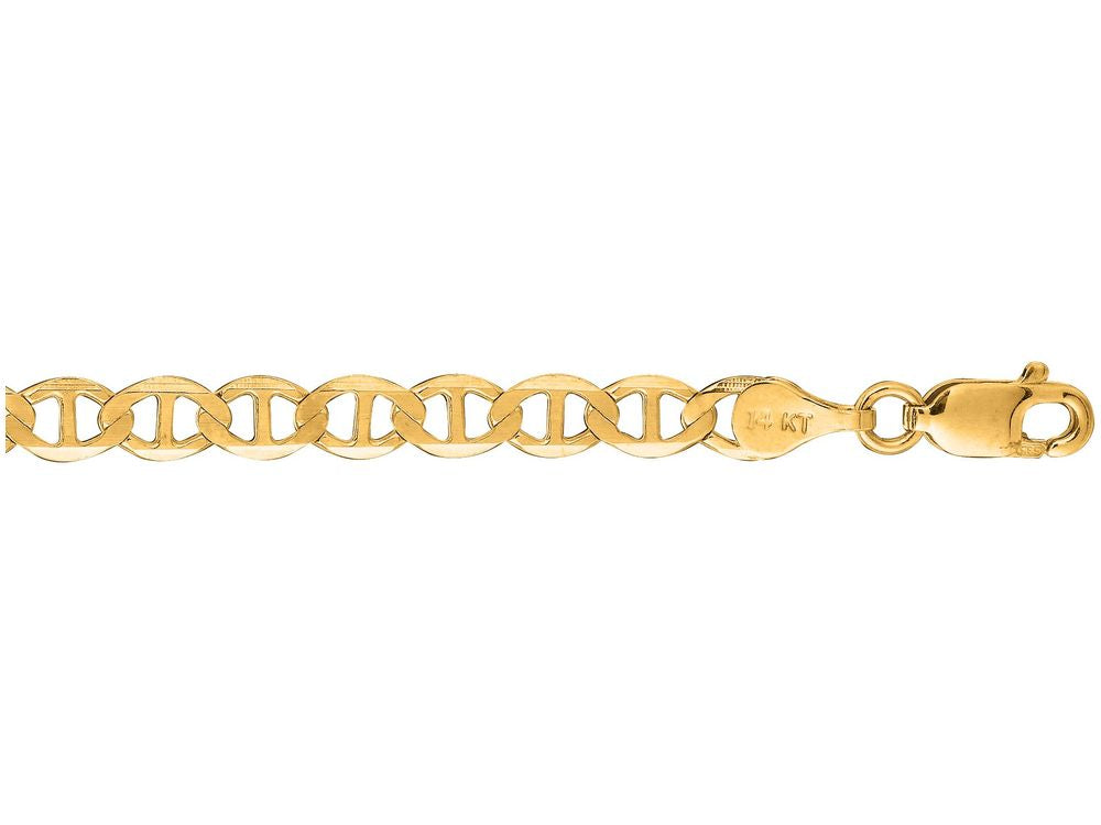 Finejewelers 10 Kt Yellow Gold 10k 7 Inch 4.50mm Bright Cut Mariner Link Chain Bracelet Lobster Clasp