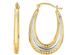 Finejewelers 10 Kt White Gold 10k Graduated Bright Cut Texturedd Open Oval