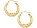 Finejewelers 10 Kt Yellow Gold 10k Graduated Texturedd Open Round Hoop With X Type Fancy