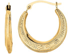 Finejewelers 10k Yellow Gold 10k Graduated Textured Open Round Hoop Type Fancy Earrings