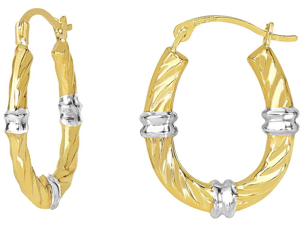 Finejewelers 10 Kt Yellow Gold 10k Texturedd Open Round Wavey Hoop Type Fancy Earring