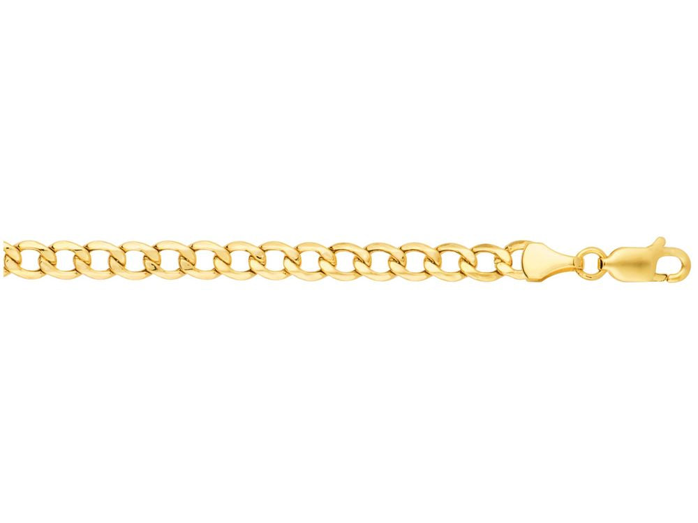 Finejewelers 10 Kt Yellow Gold 10k 20 Inch 5.30mm Bright Cut Curb Lite Chain Necklace With Lobster Clasp