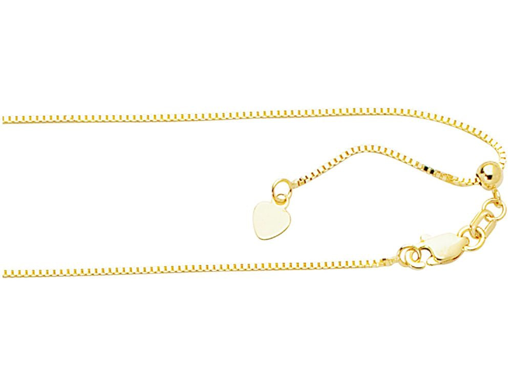 Finejewelers 10 Kt Yellow Gold 10k 22 Inch 0.85mm Classic Adjustable Box Chain Necklace Lobster Clasp