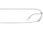 Finejewelers 10 Kt White Gold 10k 22 Inch 1.0mm Bright Cut Adjustable Rope Chain Necklace Lobster Clasp