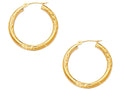 Finejewelers 10 Kt Yellow Gold 10k 3.0mm Bright Cut Round Hoop Earring