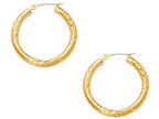Finejewelers 10 Kt Yellow Gold 10k 3.0mm Bright Cut Round Hoop Earring