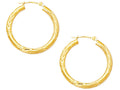 Finejewelers 10 Kt Yellow Gold 10k 3.0mm Bright Cut Round Hoop Earring